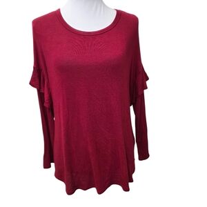 Lime n Chili Crimson Women's Sweater Women's Size Medium Ruffle